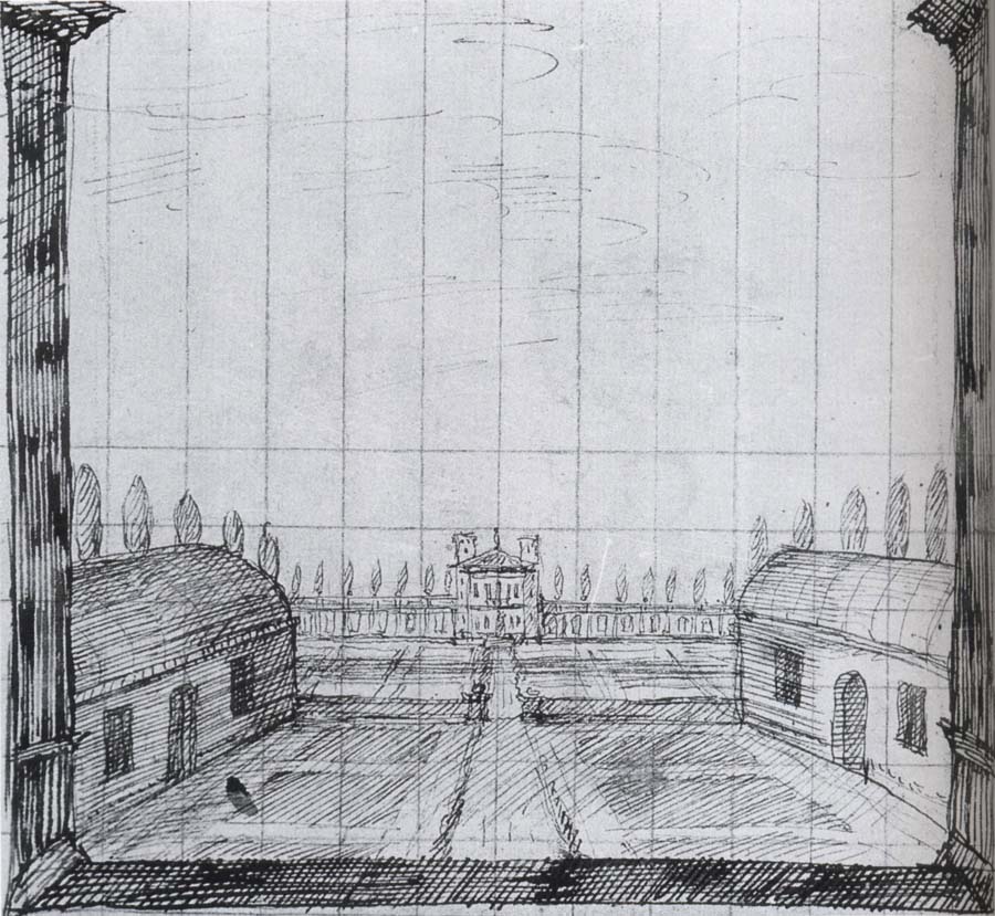 Inigo Jones Design for the Second intermedium,spring in Florimene